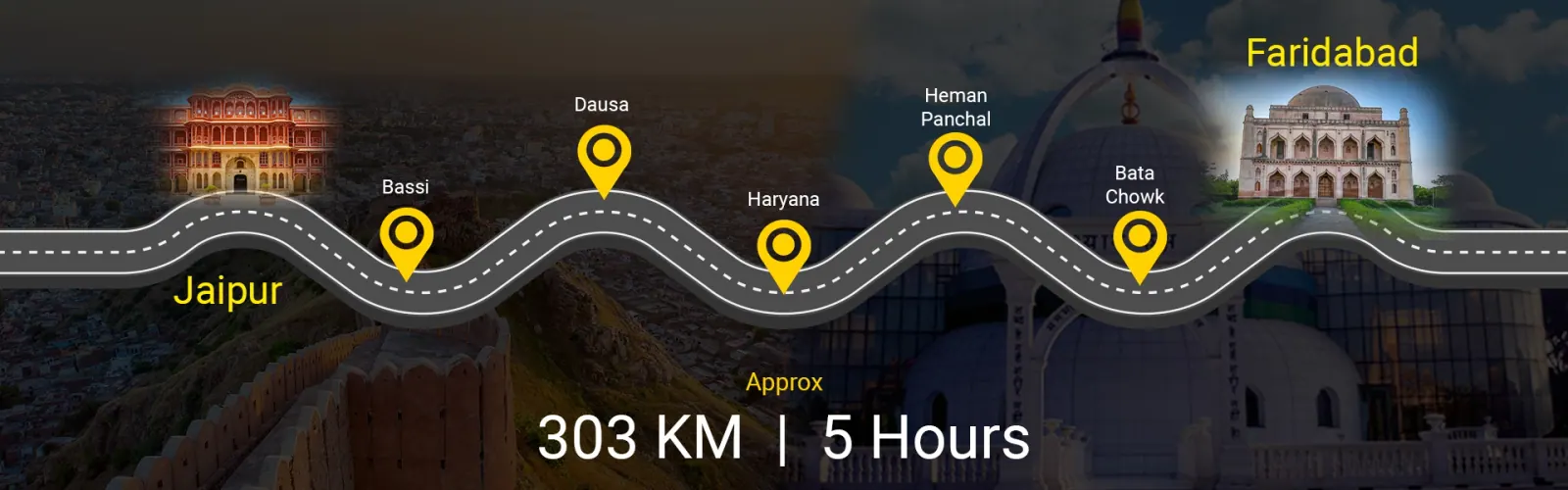 Reasons to Opt for a Jaipur to Faridabad Cab Road Trip: